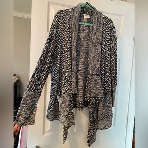 Knox Rose Navy/White Waterfall Cardigan SIZE: XL